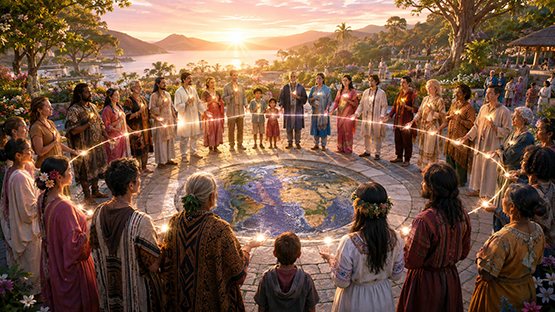 Sovereign Human Beings forming an equal worldwide circle of Consent around the Earth